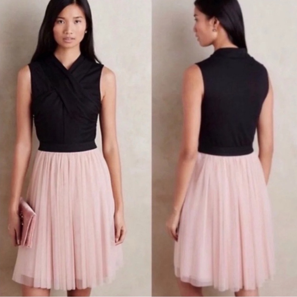 HD in Paris Black and Blush A-Line dress